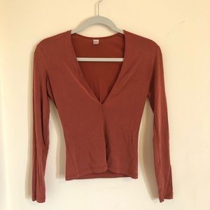 American Apparel Low V-neck Top